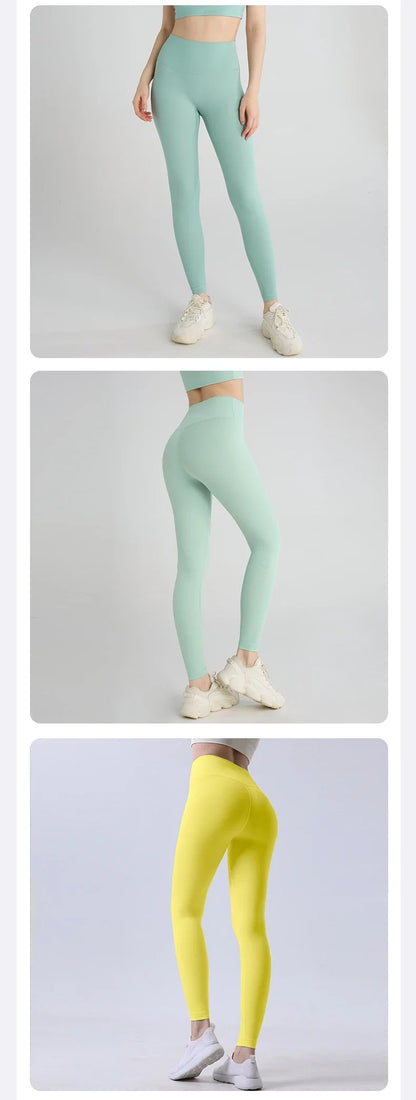 Naked feeling Yoga Leggings Women High Waisted Hip Lifting Fitness Leggings Running Cycling Pants Breathable Sports Leggings - Smarsty