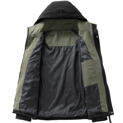 Waterproof Jacket Men Outdoor Softshell Zip Up Hooded Jacket Windbreaker Hiking Camping Coats Lightweight Spring Autumn Coats by Smarsty