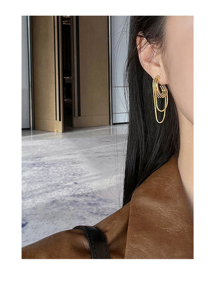 Metal Geometric Tassel Earrings for Women's Wedding Accessories - Smarsty