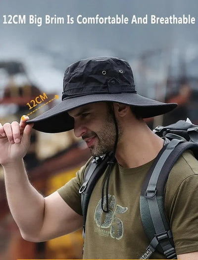 New Sun Protection Fishing Hat Summer Breathable Mesh Camping Hiking Caps Anti-UV Sun Hat Mountaineering Caps Men's Panama Hat by Smarsty