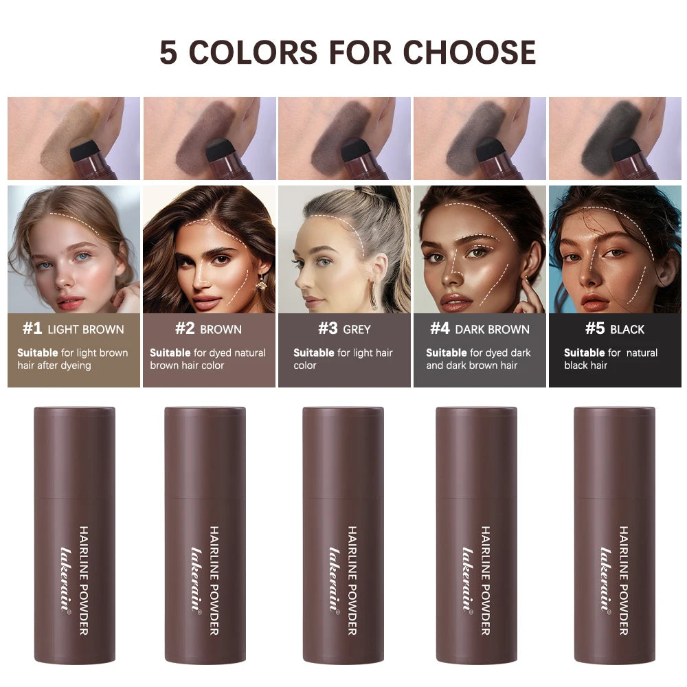 Hairline Shadow Powder Hair Waterproof Hairline Root Cover Up Natural Black Brown Eyebrow Contour Stick Repair Fill in Hair Tool - Smarsty