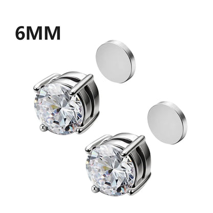 Magnetic Clip Earrings Non Piercing Strong Zircon Studs - Smarsty