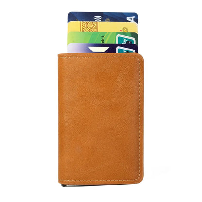 Rfid Aluminum Men Wallet Card Holders Purse Carbon Fiber Men Business Slim Thin Smart Wallet Credit Cardholder Case Note Holder