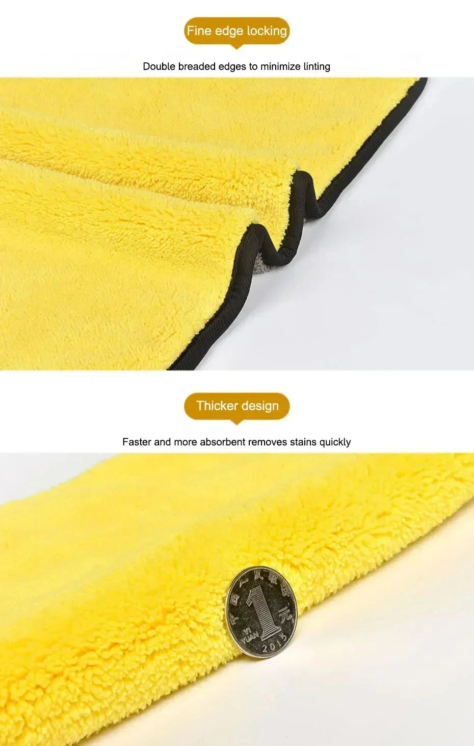Premium Car Microfiber Towels Double Layer Drying Cloths - Smarsty