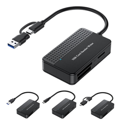 USB 3.0 Type C 4 in 1 Card Reader 5Gbps Memory Smart Card Reader SD TF CF MS Compact Flash Card Adapter 20cm Cable for Laptop PC