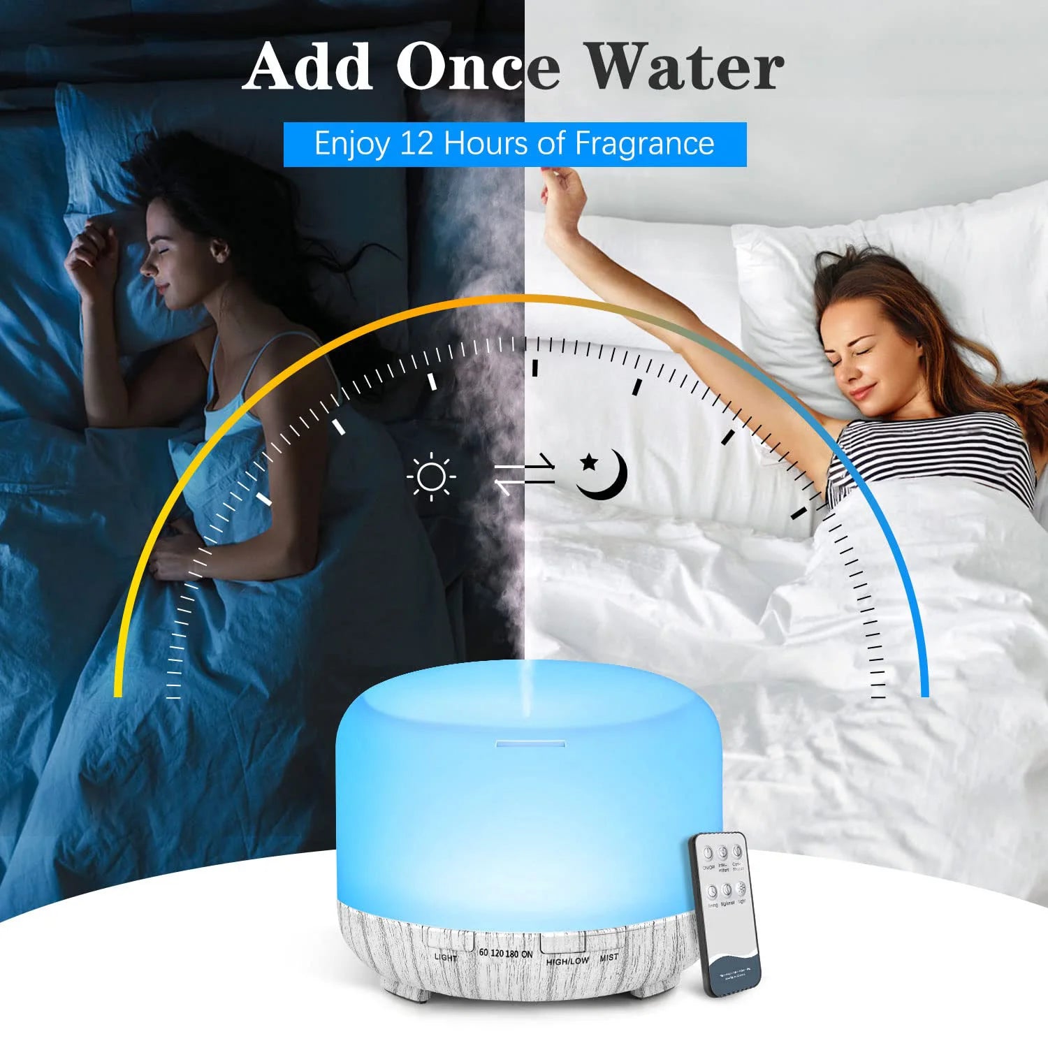 500ML Aroma Diffuser with Remote Control for Home - Smarsty