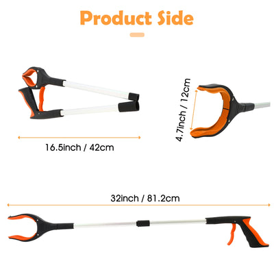 2-Pack Foldable Garbage Clip Litter Reachers Pickers Gripper Extender Hand Tools Environmental Sanitation Garbage Collector