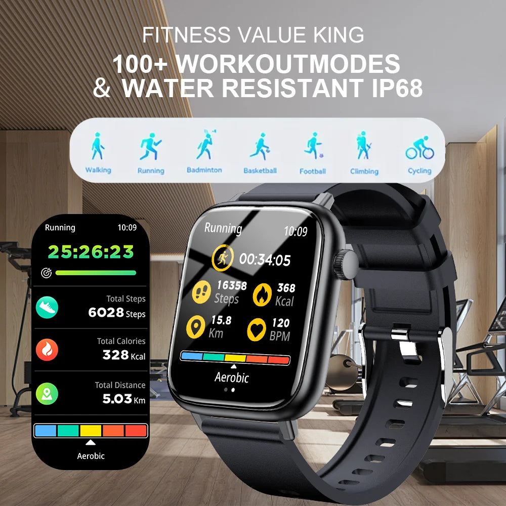Bluetooth Smart Watch with Sleep Monitoring and IP68 Waterproof - Smarsty