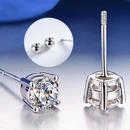 Moissanite Studs 0.5 To 2Ct Sterling Silver Screw Back - Smarsty