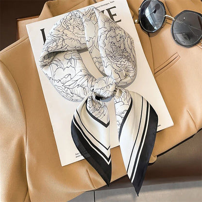 Silk Square Scarf for Women Sun Protection Luxury Shawl - Smarsty