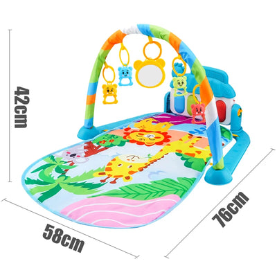 Baby Fitness Stand Music Play Gym Activity Toys Newborn Piano Crawling Blanket Pedal Game Pad Early Education 0-36 Months Gifts by Smarsty