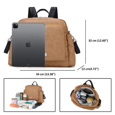 Soboba 2023 New Diaper Bags for Mother Waterproof Large Capacity Solid Polyester Diaper Backpacks Travel Bag for Newborn Baby by Smarsty