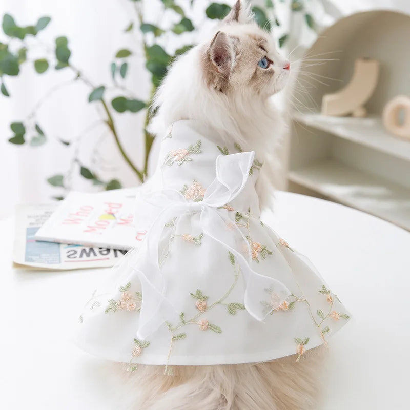 Luxury Summer Dog Dress with Cooling Mesh Skirt - Smarsty