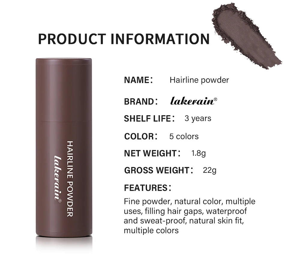 Hairline Shadow Powder Hair Waterproof Hairline Root Cover Up Natural Black Brown Eyebrow Contour Stick Repair Fill in Hair Tool - Smarsty