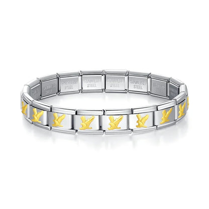 Womens Stainless Steel Charm Bracelet Elastic Fashion Bangle - Smarsty