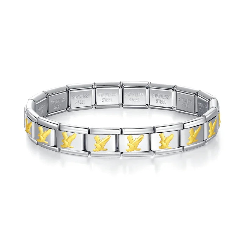 Womens Stainless Steel Charm Bracelet Elastic Fashion Bangle - Smarsty