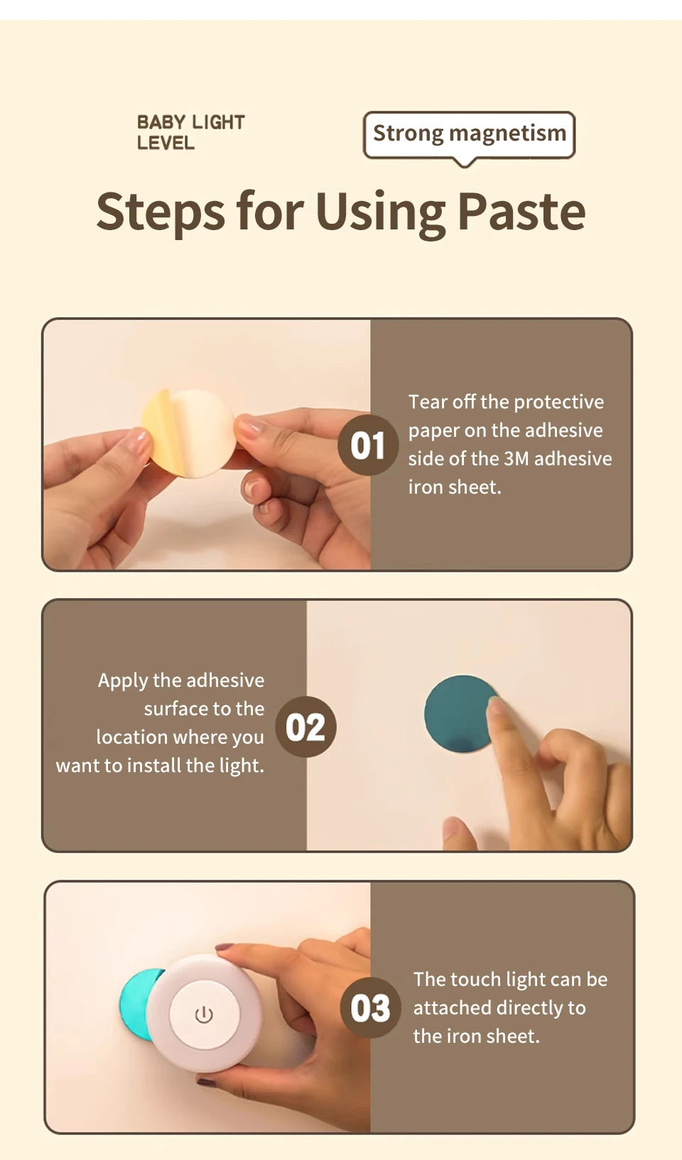 Rechargeable LED Night Light with Dimmable Touch Switch - Smarsty