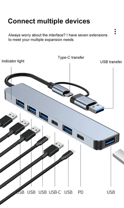 USB C Hub Docking Station Multiport 4K HDMI RJ45 VGA - Smarsty
