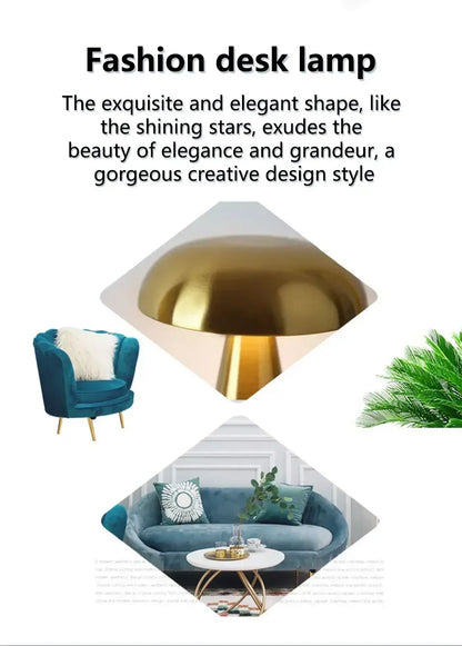 Retro Mushroom LED Touch Sensor Table Lamp for Bedroom Decor - Smarsty