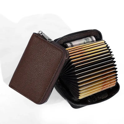 20 Detents Cards Holders PU Business Bank Credit Bus ID Card Holder Cover Coin Pouch Anti Demagnetization Wallets Bag Organizer - Smarsty