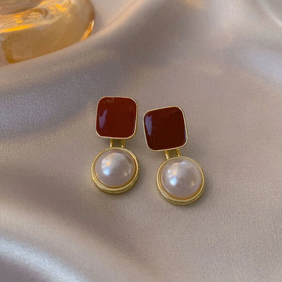 Vintage Pearl Stud Earrings For Women Elegant Retro Chic - Smarsty