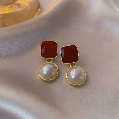 Vintage Pearl Stud Earrings For Women Elegant Retro Chic - Smarsty