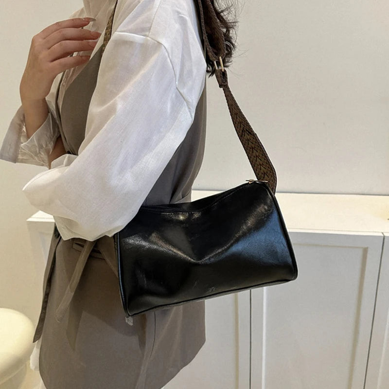 Vintage PU Leather Crossbody Bag For Women Compact Purse - Smarsty
