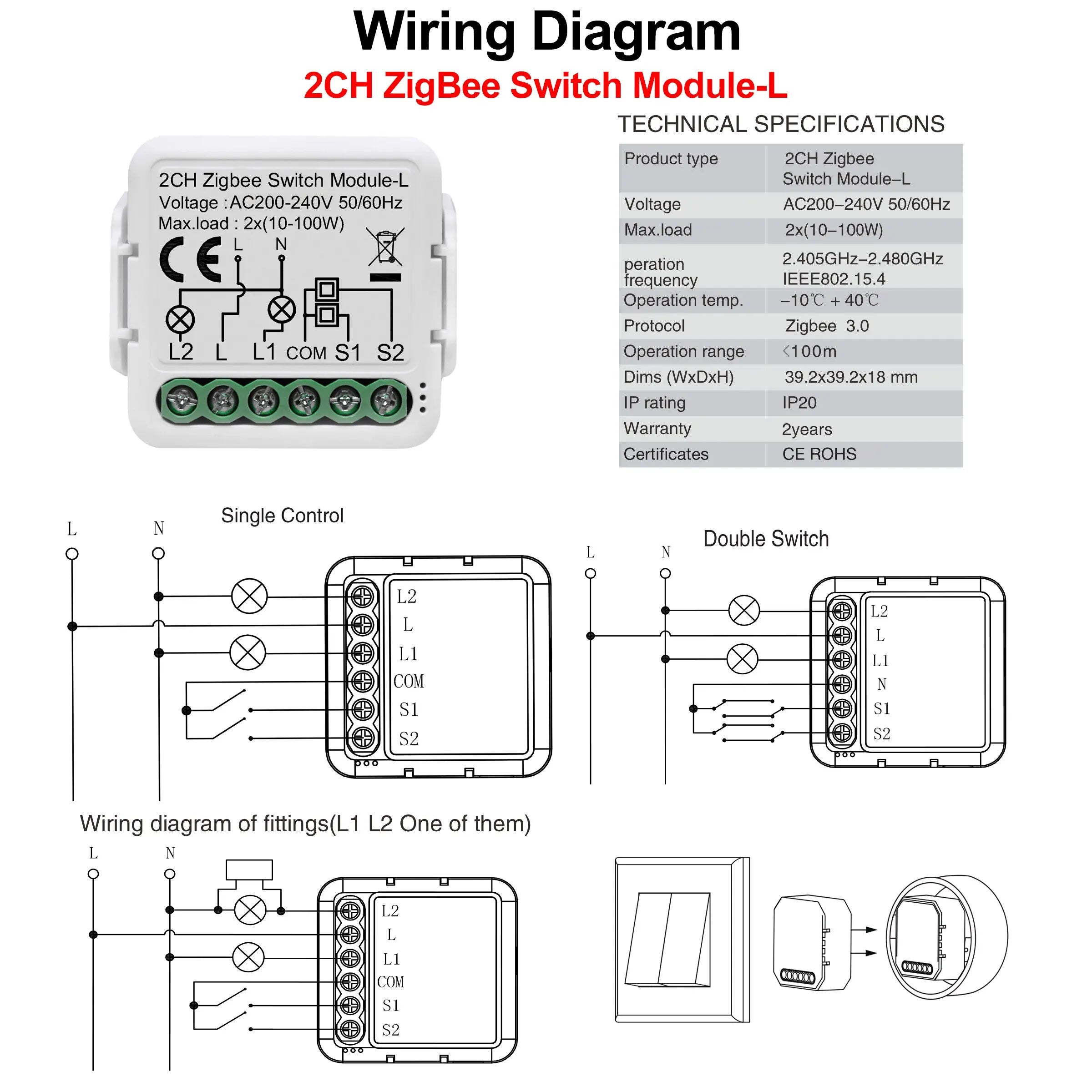 GIRIER Tuya ZigBee Smart Switch Module No Neutral Required - Smarsty