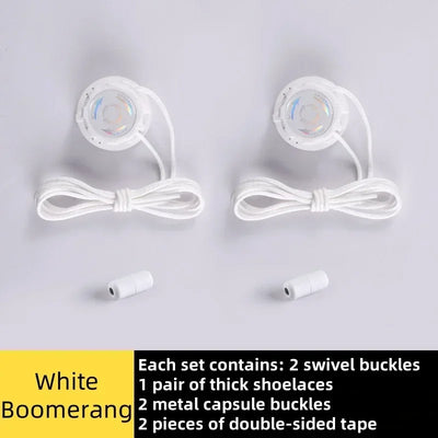 easy installation Automatic Shoelaces Without ties Black white Swivel Buckle Laces Thick Rope Sneakers Shoelace Shoe Accessories - Smarsty