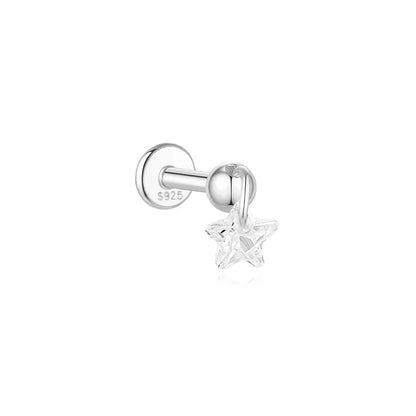 925 Sterling Silver Lotus Tassel Zircon Stud Earrings - Smarsty