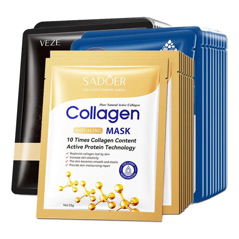 20 Piece Hyaluronic Acid Collagen Face Masks for Hydration - Smarsty