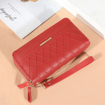 Long Women's Wallet Female Purses Tassel Coin Purse Card Holder Wallets Double Zipper Pu Leather Clutch Luxury Money Phone Bag - Smarsty