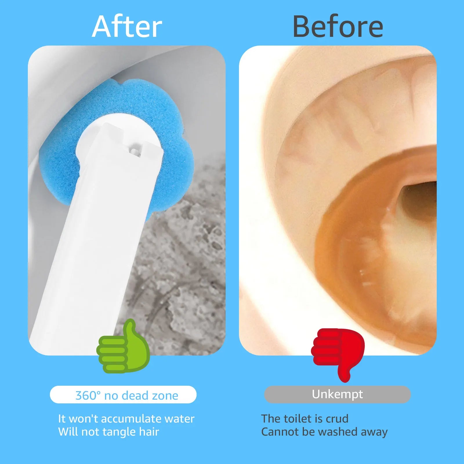 18/36Pcs Toilet Brush With Disposable Replacement Head Kits Upgrade Long Handle Bathroom Cleaning Brush For Home Wc Accessories - Smarsty