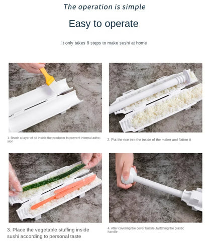 DIY Cylinder Sushi Making Machine Quick Sushi Bazooka Japanese Rolled Rice Meat Mold Rice Ball Mold  Kitchen Bento Accessories