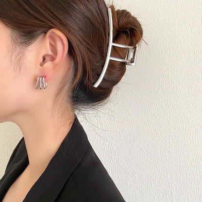 Korean Geometric Metal Hair Clip Durable Alloy Claw - Smarsty