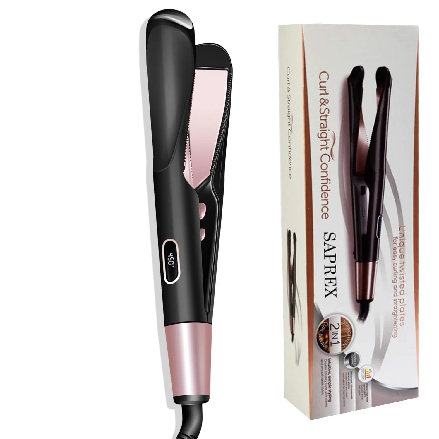 2 in 1 Hair Straightener and Curler with Fast Heating - Smarsty