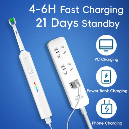 Rotating Electric Toothbrush with Timer and Travel Case - Smarsty