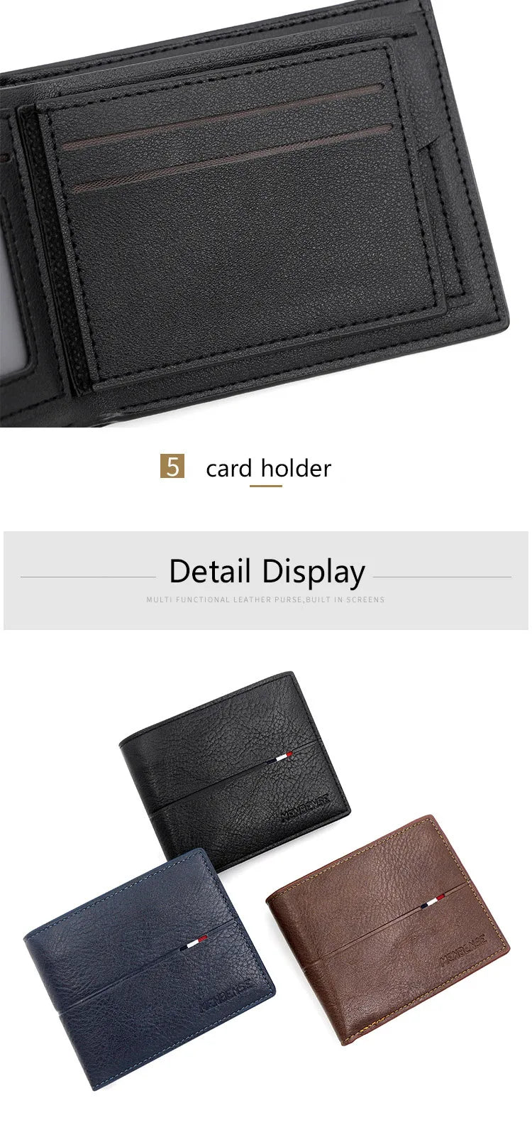 Slim Men Wallets New Short Zipper Card Holder Photo Holder Male Purse Simple Coin Pocket High Quality PU Leather Men's Wallet - Smarsty