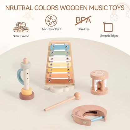 Musical Instruments Montessori Music Baby 0 12 Months Toys Drum Xylophone Kids Early Educational Wooden Instruments Baby Toys by Smarsty