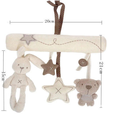 2025 New Hanging Bed Rabbit Baby Hand Bell Safety Seat Plush Toy Multifunctional Plush Toy Stroller Mobile Gifts by Smarsty