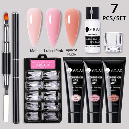 Nude Glitter Gel Nail Polish Kit for Long-Lasting Manicure - Smarsty