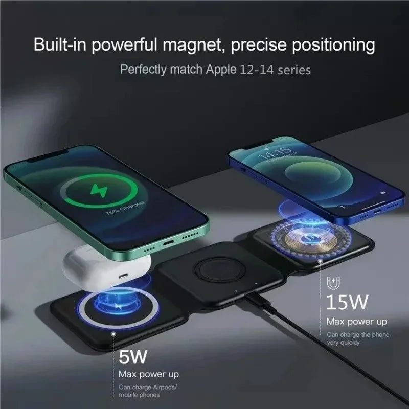 3 In 1 Wireless Magnetic Charger Dock For iPhone Pro - Smarsty
