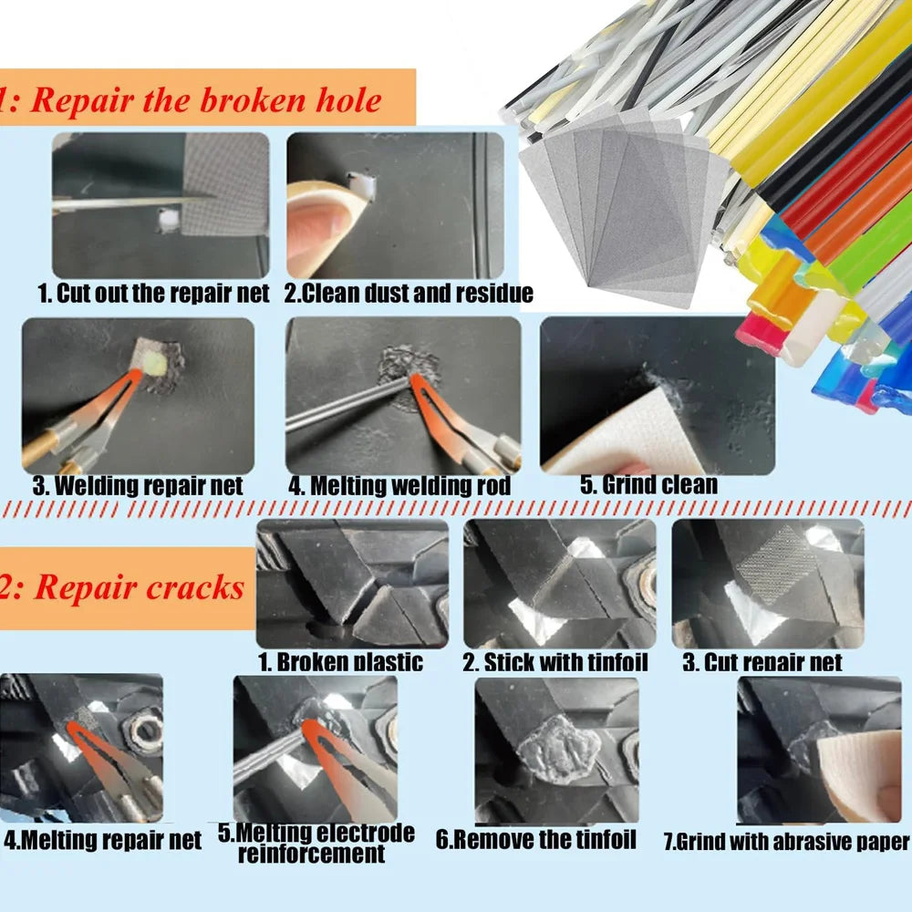 Plastic Welder, 2in-1 Plastic Welding Repair Kit Hot Staples, Hot Staples Weld Gun Repair Kit for Car Bumper And Most Plastics