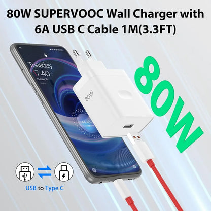 80W USB C Fast Wall Charger EU Plug For Smartphones - Smarsty