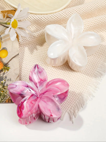 Hawaiian Flower Hair Claw Clips For Thin Hair Lightweight - Smarsty