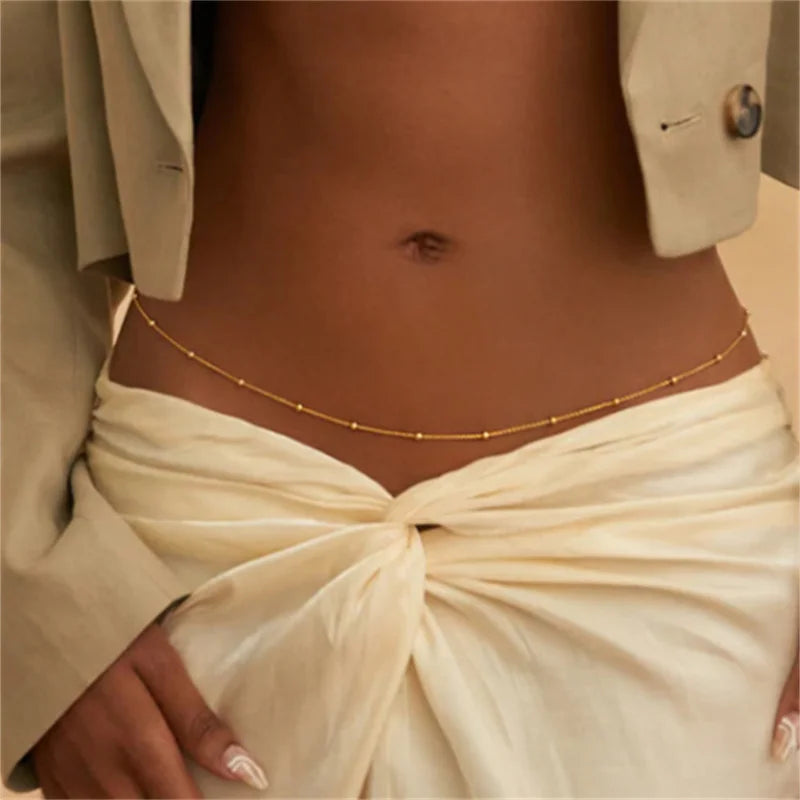 Girls Antique Gold Beaded Belly Chains for Beach Fashion - Smarsty
