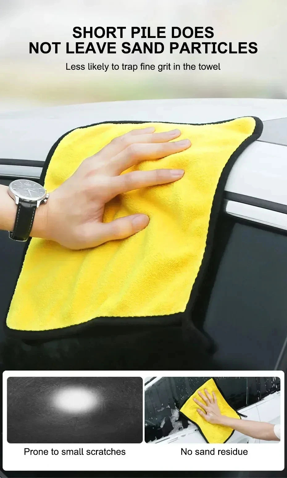 Premium Car Microfiber Towels Double Layer Drying Cloths - Smarsty