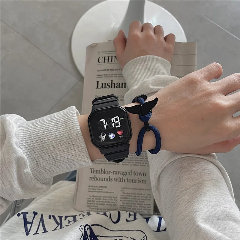 Children's Square Astronaut LED Watch for Stylish Kids - Smarsty