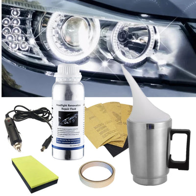 Headlight Polishing Set Auto Headlight Renovator Light Restoration Clean Car 300ml Polish Spotlights Headlights Renovation Kit - Smarsty