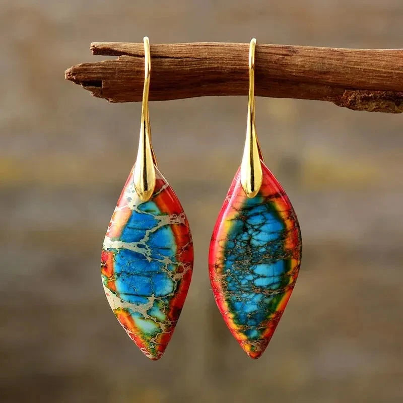 Vintage Minimalism Natural Stone Drop Earrings for Women - Smarsty
